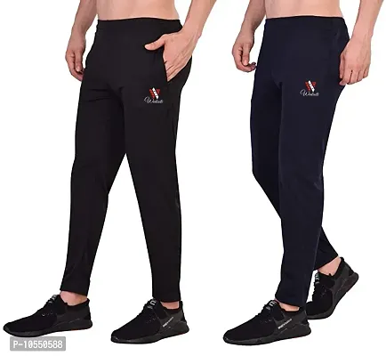 Stylish Cotton Lycra Streachable Regular Track Pants For Men-thumb0