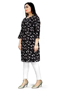 Loupe Women's Flower Printed Crepe Regular Fit Office Wear Comfortable Lightweight Kurti (O_O_5063_Multicolor_Medium)-thumb3