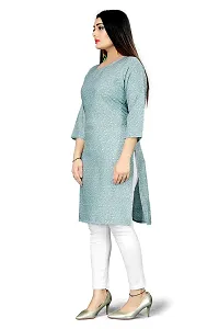 Loupe Women's Flower Printed Crepe Regular Fit Office Wear Comfortable Lightweight Kurti (O_O_5043)-thumb2