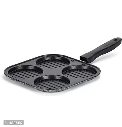 house of cookware  Non Stick Grill Uttapam Maker Aluminium Multi Snack Maker(4 Cavity)(Black)-thumb0