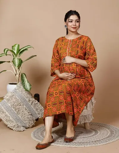 Fancy Rayon Maternity Feeding Kurtas For Women