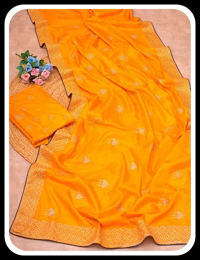 Attractive Art Silk Saree with Blouse piece 