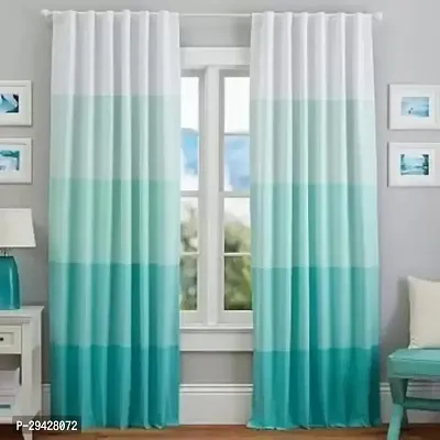 Stylish Multicoloured Polyester Printed Eyelet Fitting Window Curtain Pack Of 2