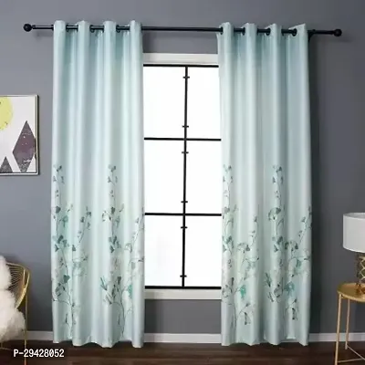 Stylish Multicoloured Polyester Printed Eyelet Fitting Window Curtain Pack Of 2-thumb0