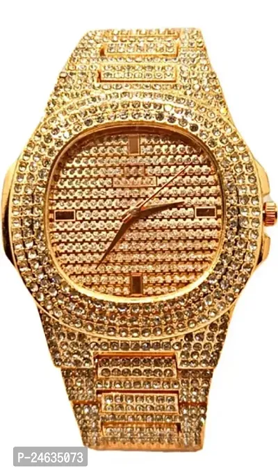 Stylish Golden Metal Analog Watches For Men