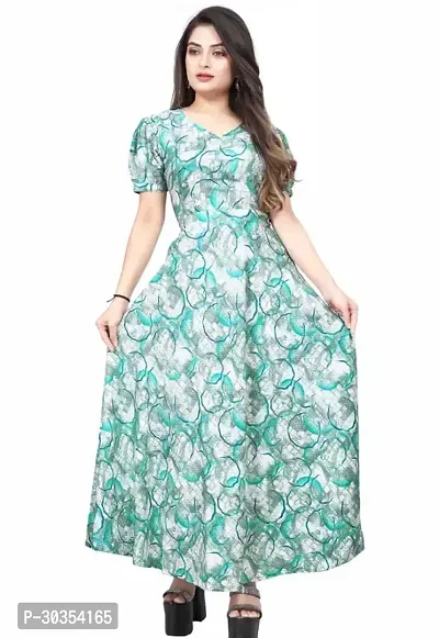 Beautiful Crepe Printed Indo-western Gown-thumb0