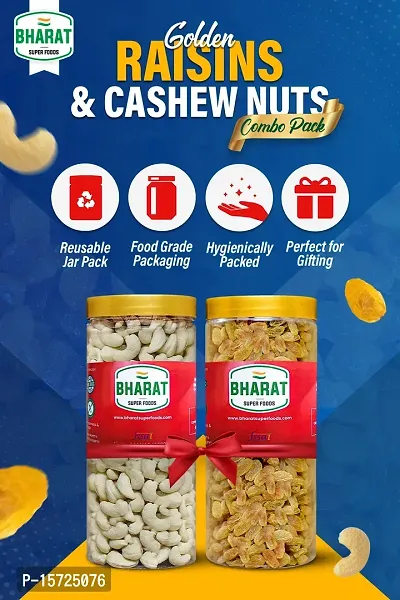 Bharat Super Foods Premium Dry Fruits Combo of Cashew Nuts  Golden Raisins - Kaju Kishmish Combo 100gm each - 200gm-thumb4