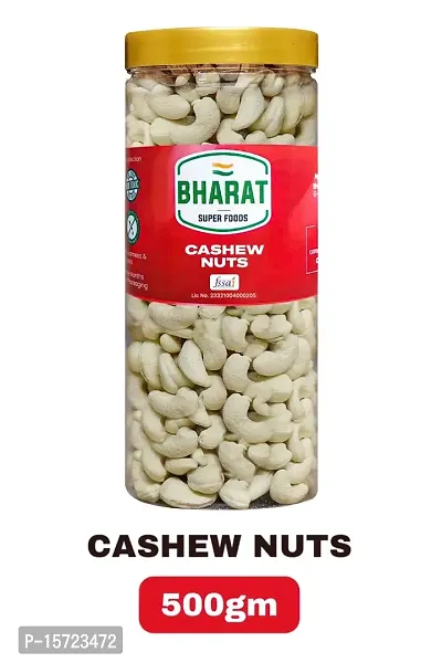 Bharat Super Foods Whole Premium Cashew Nuts W320 Big Size ndash; Kaju ndash; 100% Natural - 500gm Jar Pack-thumb0