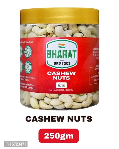 Bharat Super Foods Whole Premium Cashew Nuts W320 Big Size ndash; Kaju ndash; 100% Natural - 250gm Jar Pack