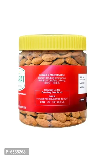 Bharat Super Foods Whole Premium California Almonds - Badam giri - 100% Natural 250gm Jar Pack-thumb2