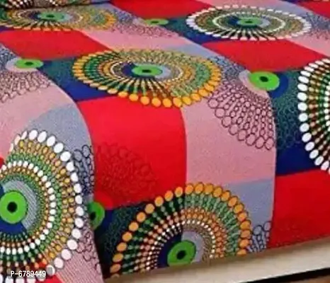 Stylish Fancy Polycotton 3d Printed Multicoloured Double Bedsheet-thumb2