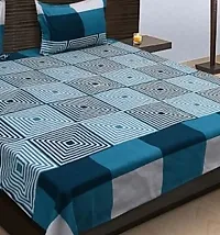 Stylish Fancy Polycotton 3d Printed Multicoloured Double Bedsheet-thumb1