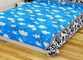 Stylish Fancy Polycotton 3d Printed Multicoloured Double Bedsheet-thumb1