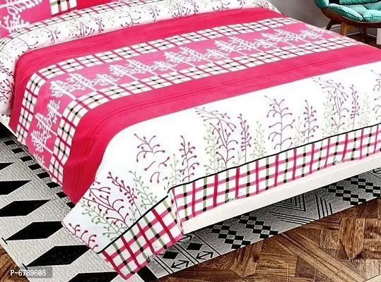 Stylish Fancy Polycotton 3d Printed Multicoloured Double Bedsheet-thumb2