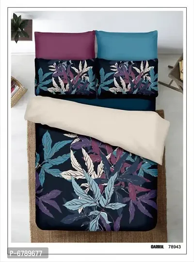 Stylish Fancy Glace Cotton Floral Multicoloured Double Bedsheet