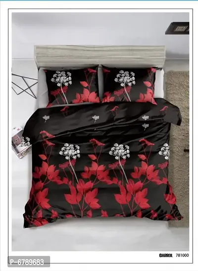 Stylish Fancy Glace Cotton Floral Multicoloured Double Bedsheet