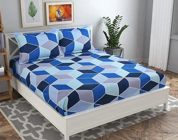 Unique 3D printed Double bedsheets with 2 Pillow Covers