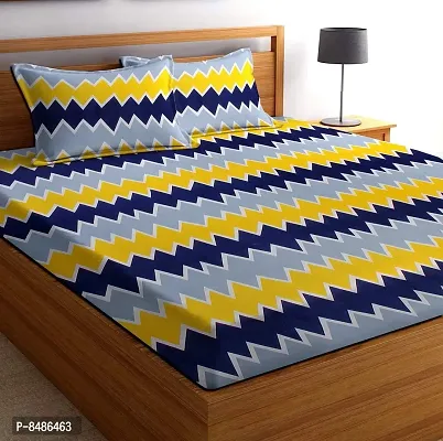 Stylish Fancy 3D Printed Polycotton Double Bedsheet With 2 Pillow Covers