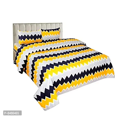 Stylish Fancy 3D Printed Polycotton Double Bedsheet With 2 Pillow Covers-thumb0