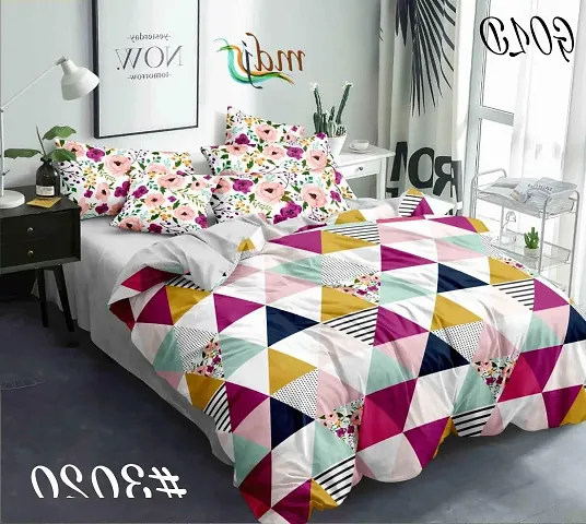 Glace Cotton Double Bedsheet with Two Pillow Cover