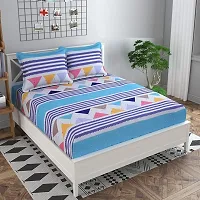 160TC Prime Collection Supersoft Combo Pack of 2 Flat Double Bedsheets with 4 Pillow Covers-thumb1