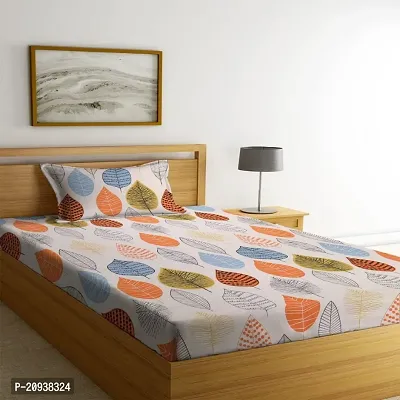 160TC Glace Cotton Same Design Combo set of 1 Double Bedsheet with 2 Pillow Covers  1 Single Bedsheet with 1 Pillow Cover-thumb3