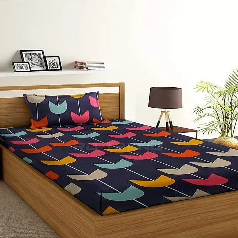 Glace Cotton Single Bedsheet with 1 Pillow Cover