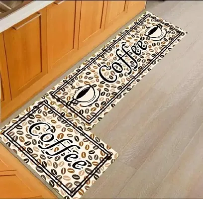 Anti Skid Digital Printed Rubber Kitchen Floor Mat Combo Set of 2