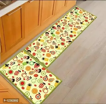 Anti Skid Digital Printed Rubber Kitchen Floor Mat Combo Set of 2