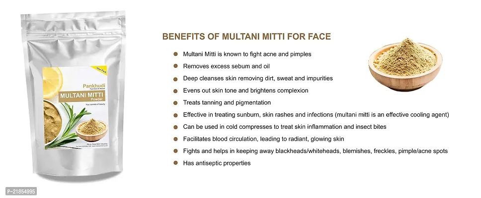 Pankhudi Multani Mitti Powder 100% Pure  Natural (Fullers Earth/Calcium Bentonite Clay) For Face Pack and Hair Pack, 1kg-thumb3