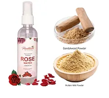 Pankhudi Heena Sandalwood Powder (100gm) For Skin Whitening + Pure Multani Mitti Powder (100gm) + Rose Water(100Ml) Combo Face Pack, Pack of 3-thumb3