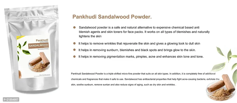 Pankhudi Sandalwood Powder For Face Skin Whitening 100% Pure  Natural Face Pack, Organic Pure Chandan powder 100 gm-thumb3