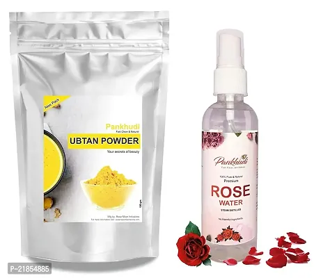 Pankhudi Ubtan Powder 100Gm with Rose Water 100Ml Combo Pack