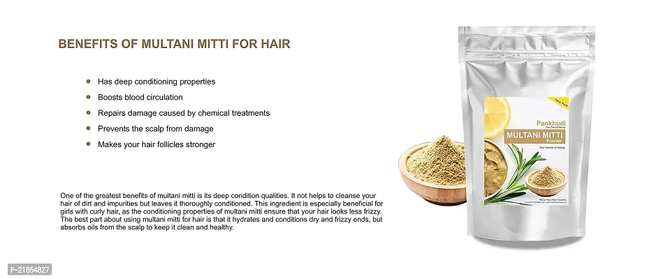 Pankhudi Heena Multani Mitti Powder 100% Pure  Natural (Fullers Earth/Calcium Bentonite Clay) For Face Pack and Hair Pack, 1kg-thumb5