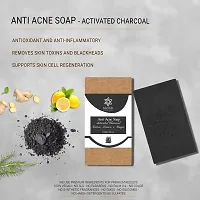 NATUUR - Activated Charcoal Soap - 100g | With Teatree, Lemon  Ginger | Anti Acne  Hydrates your Skin| Detoxifying  Clarifying | Suitable for Oily  Acne-Prone Skin-thumb1