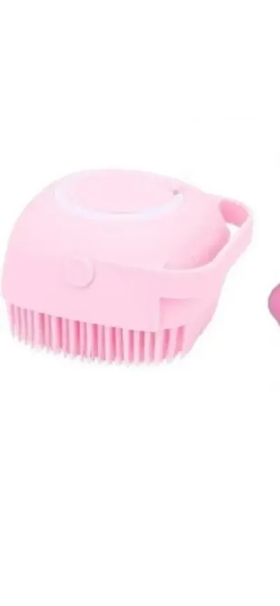 Soap Dispensing Silicone Scrubber - Pink