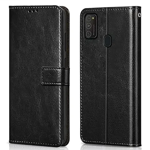 Cloudza Samsung Galaxy M31,F41,M31 Prime Flip Back Cover | PU Leather Flip Cover Wallet Case with TPU Silicone Case Back Cover for Samsung Galaxy M31,F41,M31 Prime Bk