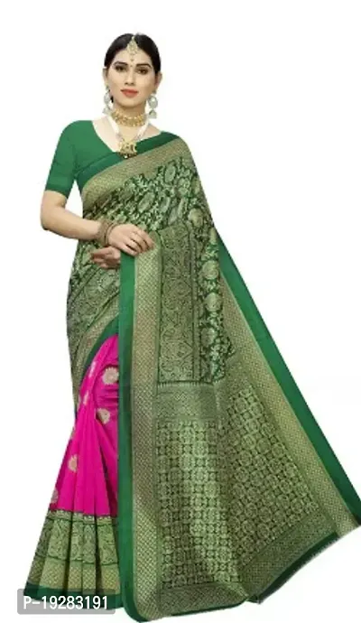 Elegant Multicoloured Art Silk Saree with Blouse piece-thumb0