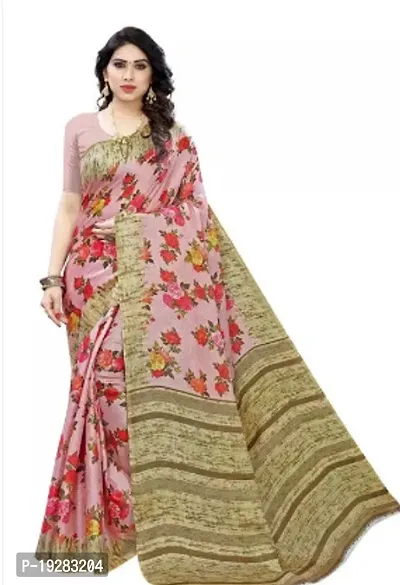 Elegant Multicoloured Art Silk Saree with Blouse piece-thumb0