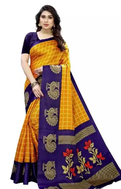 Hot Selling Art Silk Saree with Blouse piece 