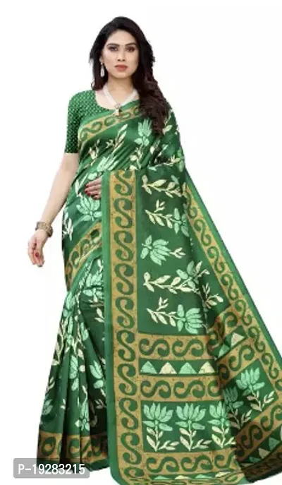 Elegant Multicoloured Art Silk Saree with Blouse piece-thumb0