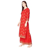 Dhruvi Women's Red Colour Rayon Printed Kurta with Palazzo Set-thumb2