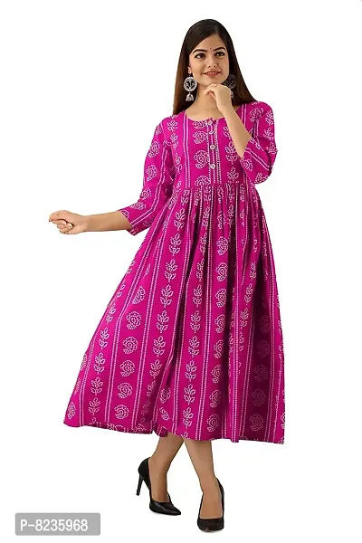 Dhruvi Rayon Anarkali Kurta for Women's and Girls-thumb0