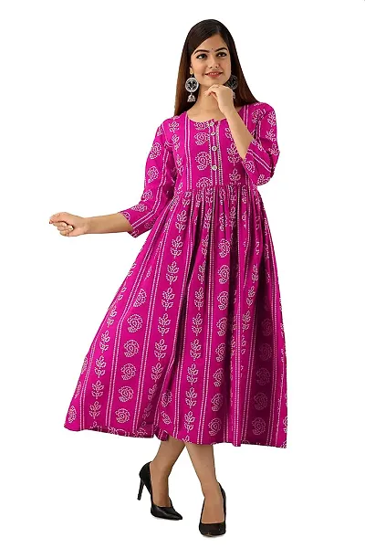 Dhruvi Rayon Anarkali Kurta for Women's and Girls