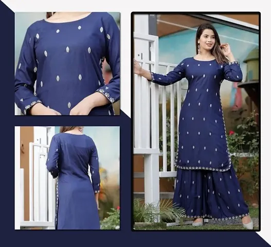 Women Rayon kurta with Palazo Set