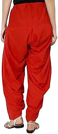 Women's Patiala Pant || Women's Cotton Plain Semi Patiala Salwar Combo of 2 || Women's Stretch Fit Salwar Pants (Pack of 2) (Color-Red & Black, Size-Free Size) DTH-229-RDBK-thumb1