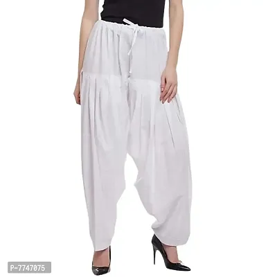 Women's Regular Fit Cotton Pants (Ptyla-OWE-05_Off White_M)