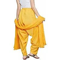 Women's Cotton Plain Patiala Salwar with Dupatta Set || Cotton Patiala Salwar (Pants) for Women's Premium Cotton Readymade Salwar (Free Size,Light Yellow)-thumb1