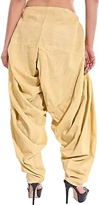 Women's Patiala Pant || Women's Cotton Plain Semi Patiala Salwar Combo of 2 || Women's Stretch Fit Salwar Pants (Pack of 2) (Color - Golden & Pink, Size - Free Size) DTH-229-GNPK-thumb2