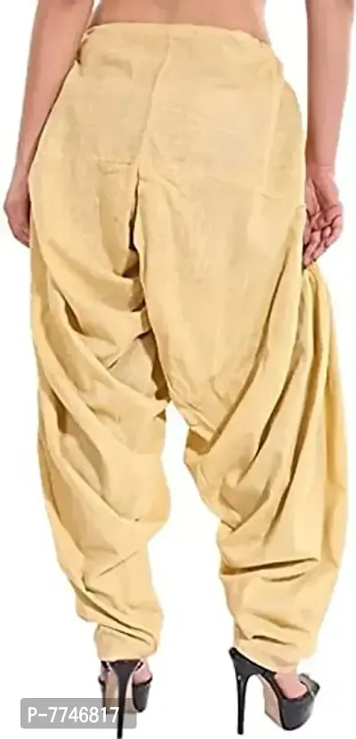 Women's Patiala Pant || Women's Cotton Plain Semi Patiala Salwar Combo of 2 || Women's Stretch Fit Salwar Pants (Pack of 2) (Color - Golden & Pink, Size - Free Size) DTH-229-GNPK-thumb3